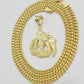 10k Gold Allah Charm Miami Cuban Chain 20" 3mm Necklace Pendant , REAL 10kt SET