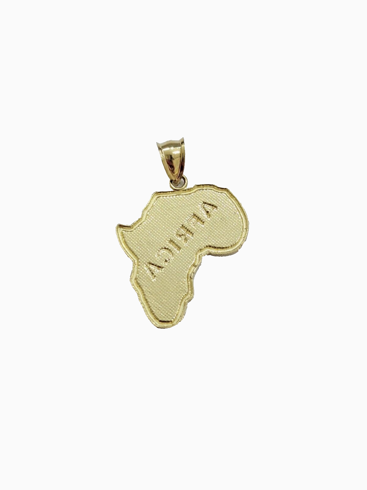 10k Yellow Gold Africa Map Charm Rope Chain 24 Inch Necklace Pendant SET SALE
