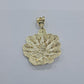 Real 10k Gold Weed leaf Charm Pendant 10kt Yellow Gold Unisex