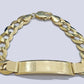 Real 10kt Yellow Gold Cuban Link ID Bracelet Unisex 8.5'' 11mm