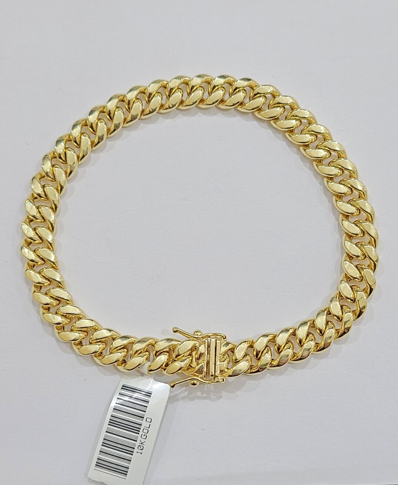 10k Yellow Gold Miami Cuban Link Bracelet 7" inch 8mm Real 10kt Kids and Ladies