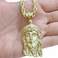10k Gold Jesus Head Charm Rope Chain Necklace 6mm 20'' Set & Pendant 10kt REAL