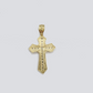 Real 10k Yellow Gold Franco Chain 2.5mm 18" inch Necklace Jesus Cross Charm 10kt