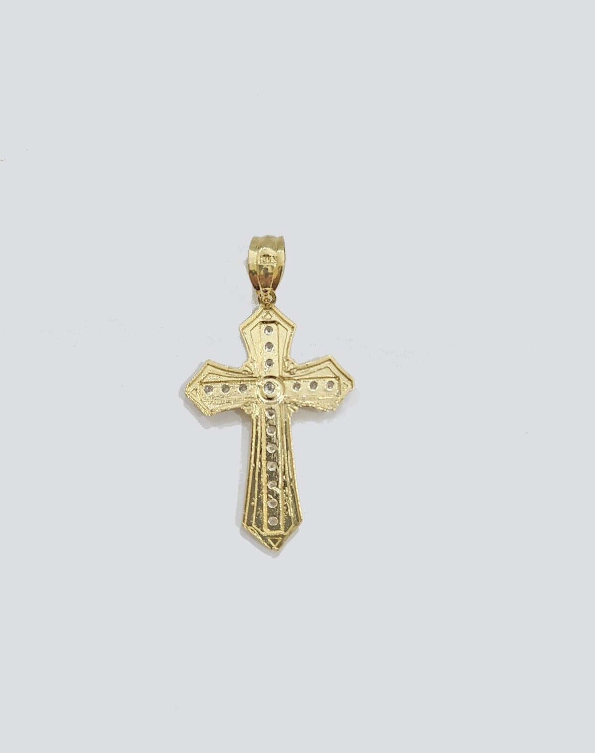 Real 10k Yellow Gold Franco Chain 2.5mm 18" inch Necklace Jesus Cross Charm 10kt