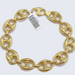 Real 10kt Yellow Gold Mariner Link Bracelet Unisex 9'' Inches 15mm