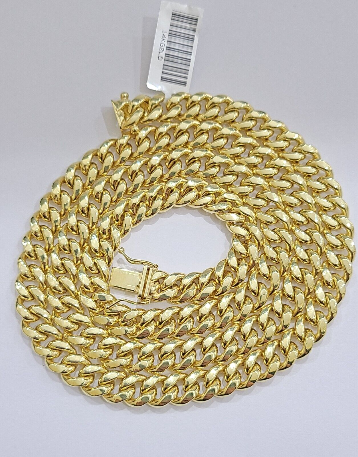 14k Yellow Gold Miami Cuban Link Chain 8mm 20" Necklace Box Lock REAL