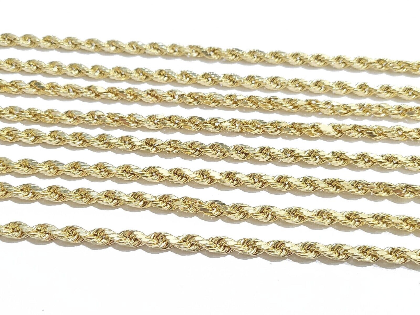 Real 10K Yellow Gold Rope Chain 6mm  Necklace  20-30'' Inches Lobster Lock 10kt