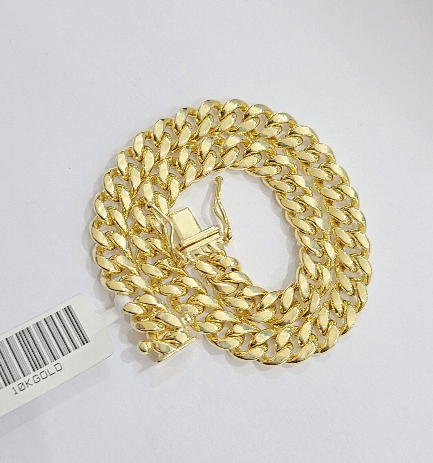 10k Yellow Gold Miami Cuban Link Bracelet 9" inch 7mm Real 10kt Box Lock Men