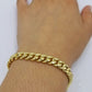 Real 10k Yellow Gold 7mm Miami Cuban Link Bracelet 8" inch Men and Women