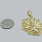 Real 10k Gold Weed leaf Charm Pendant 10kt Yellow Gold Unisex