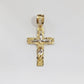 Real 10k Gold Nugget Jesus Crucifix Cross Pendant Charm 10kt Yellow Gold