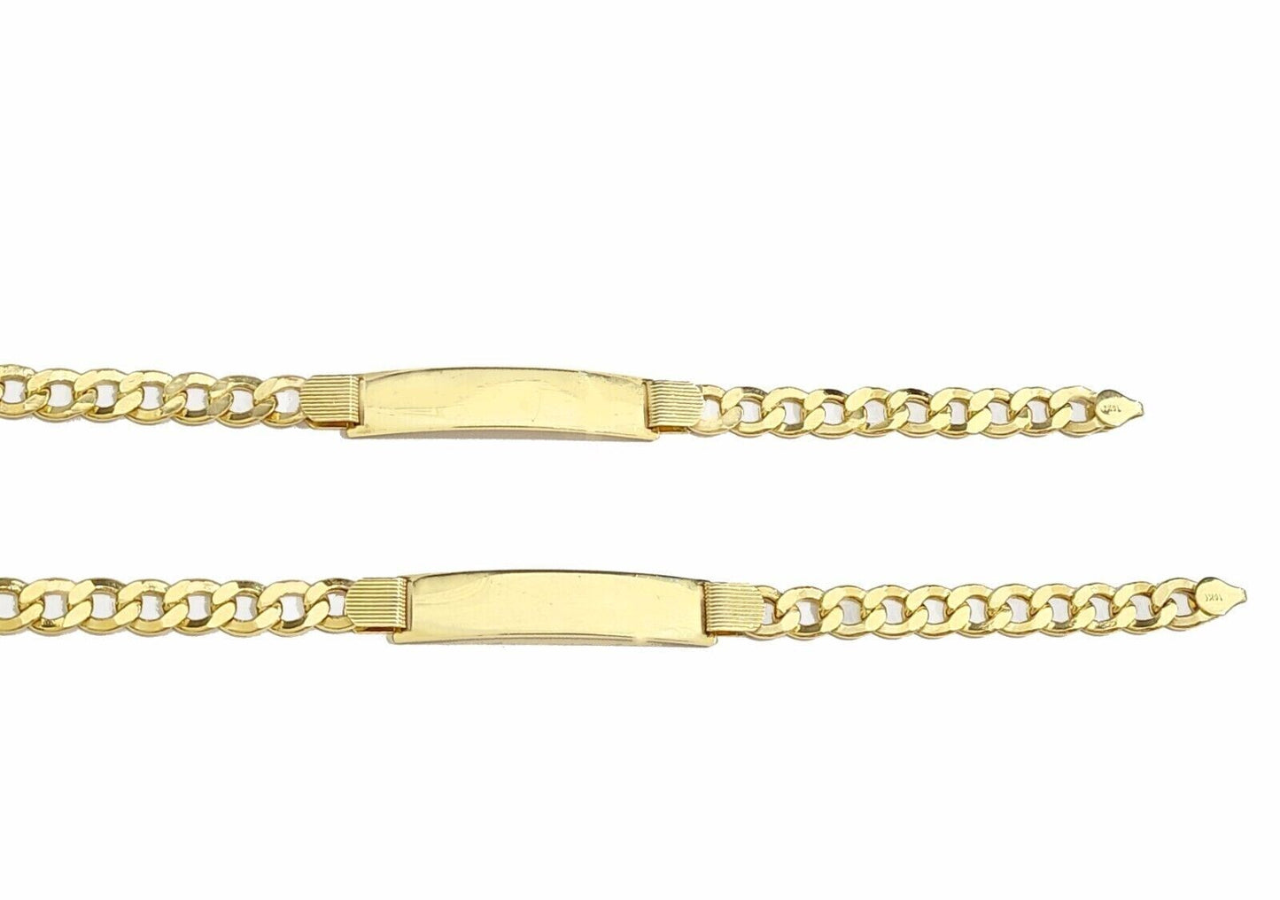 Real 10K Yellow Gold Cuban Curb Link ID Bracelet 8-8.5 Inches 8mm 10kt Gold