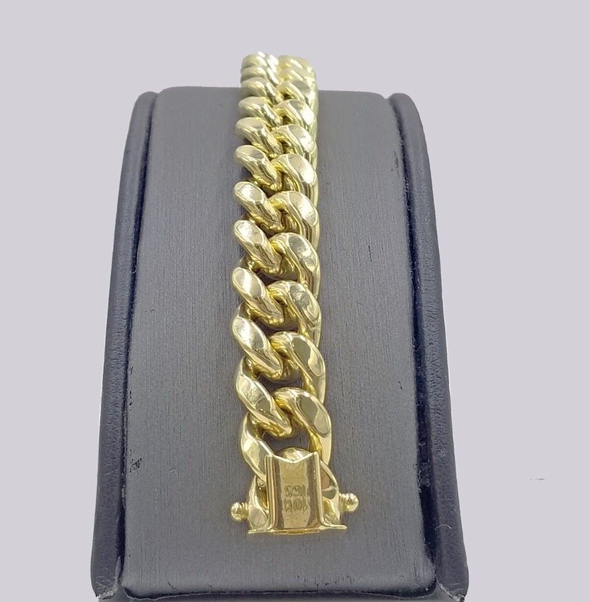 Real 10k Yellow Gold 11mm Miami Cuban Link Bracelet 9" inch For Men's