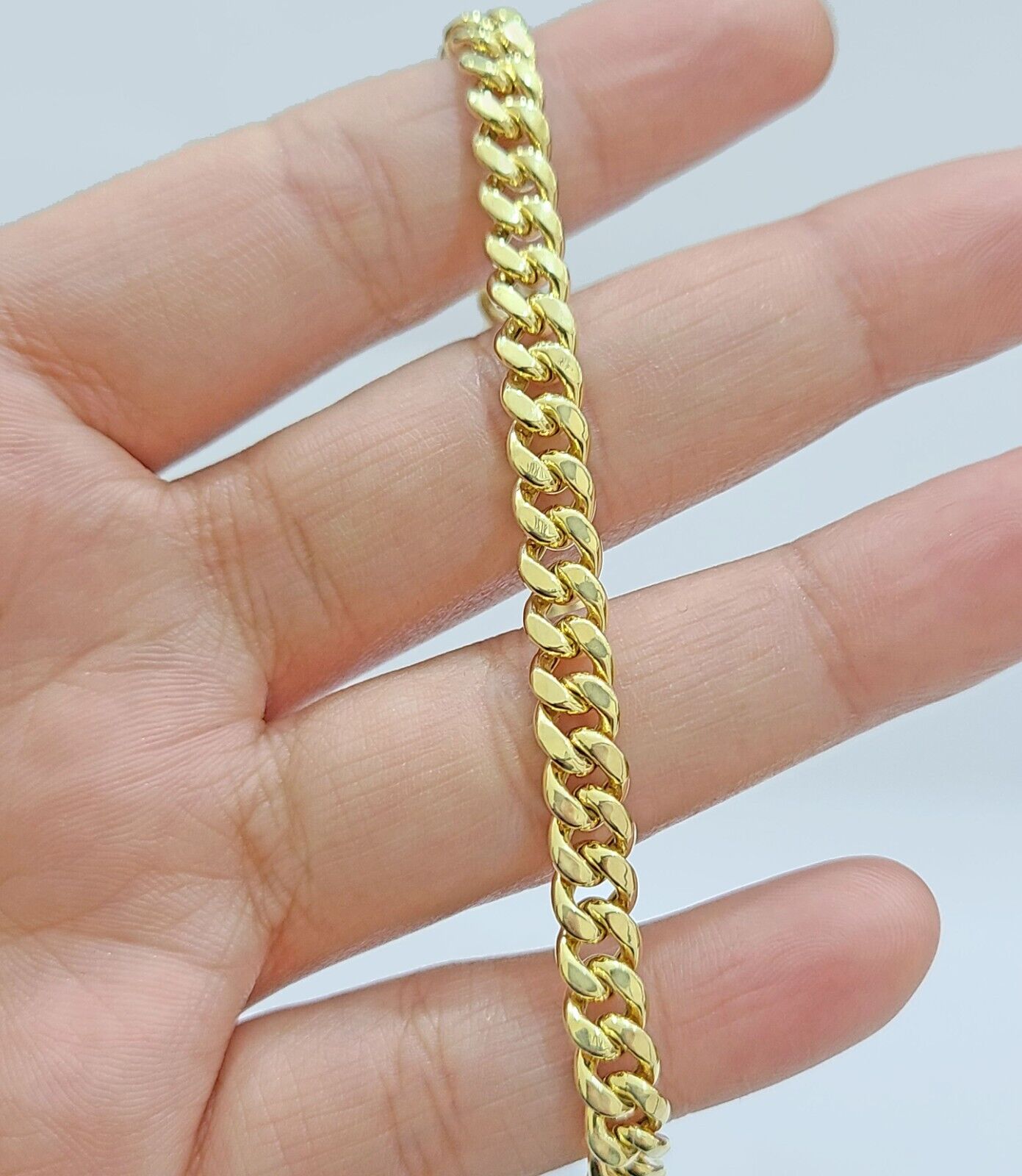 10k Yellow Gold Miami Cuban Link Bracelet 9.5" inch 7mm Real 10kt Box Lock Men