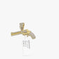 Real 10k Yellow Gold Gun Diamond Charm Pendant 10kt for Chain Men Women