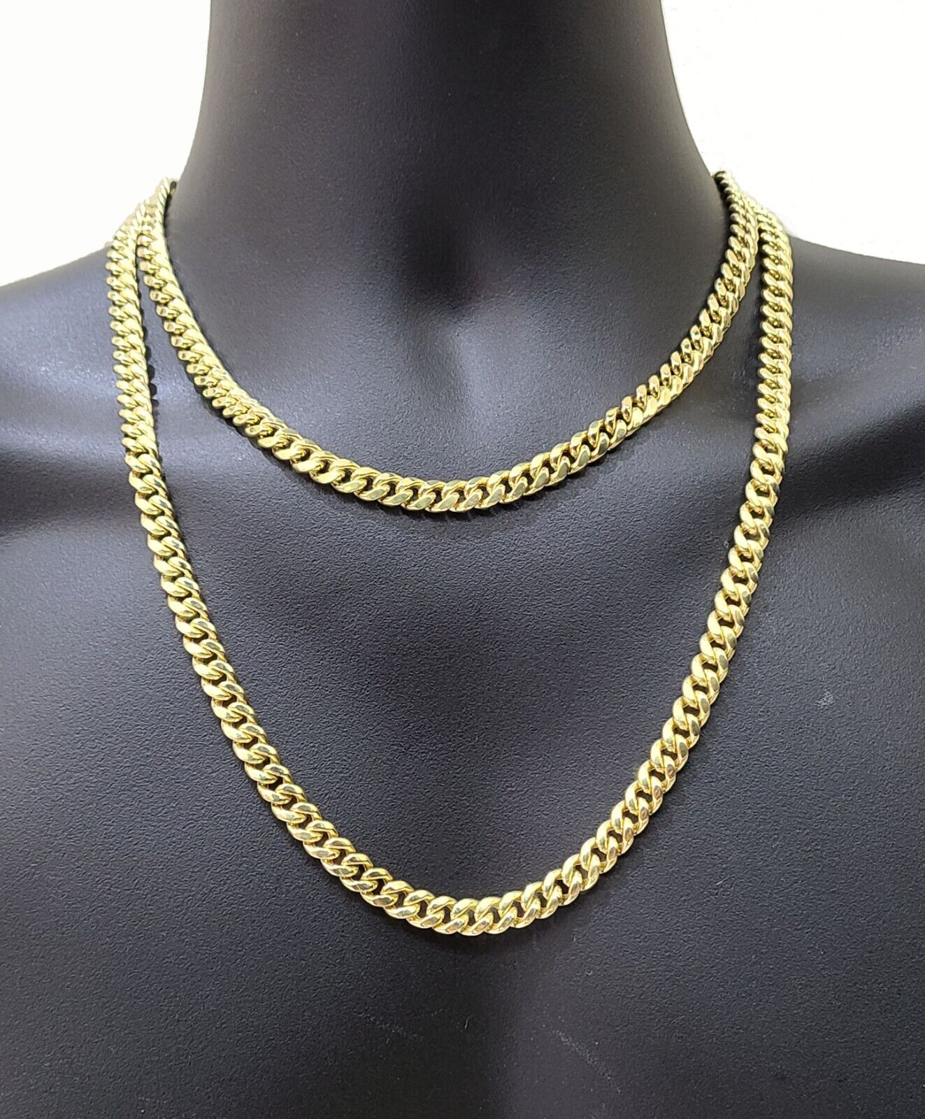 Real 14k Yellow Gold Miami Cuban Link Chain 8mm 28" Necklace Box Lock 14kt