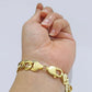 Real 10kt Yellow Gold Cuban Link ID Bracelet Unisex 8.5'' 11mm