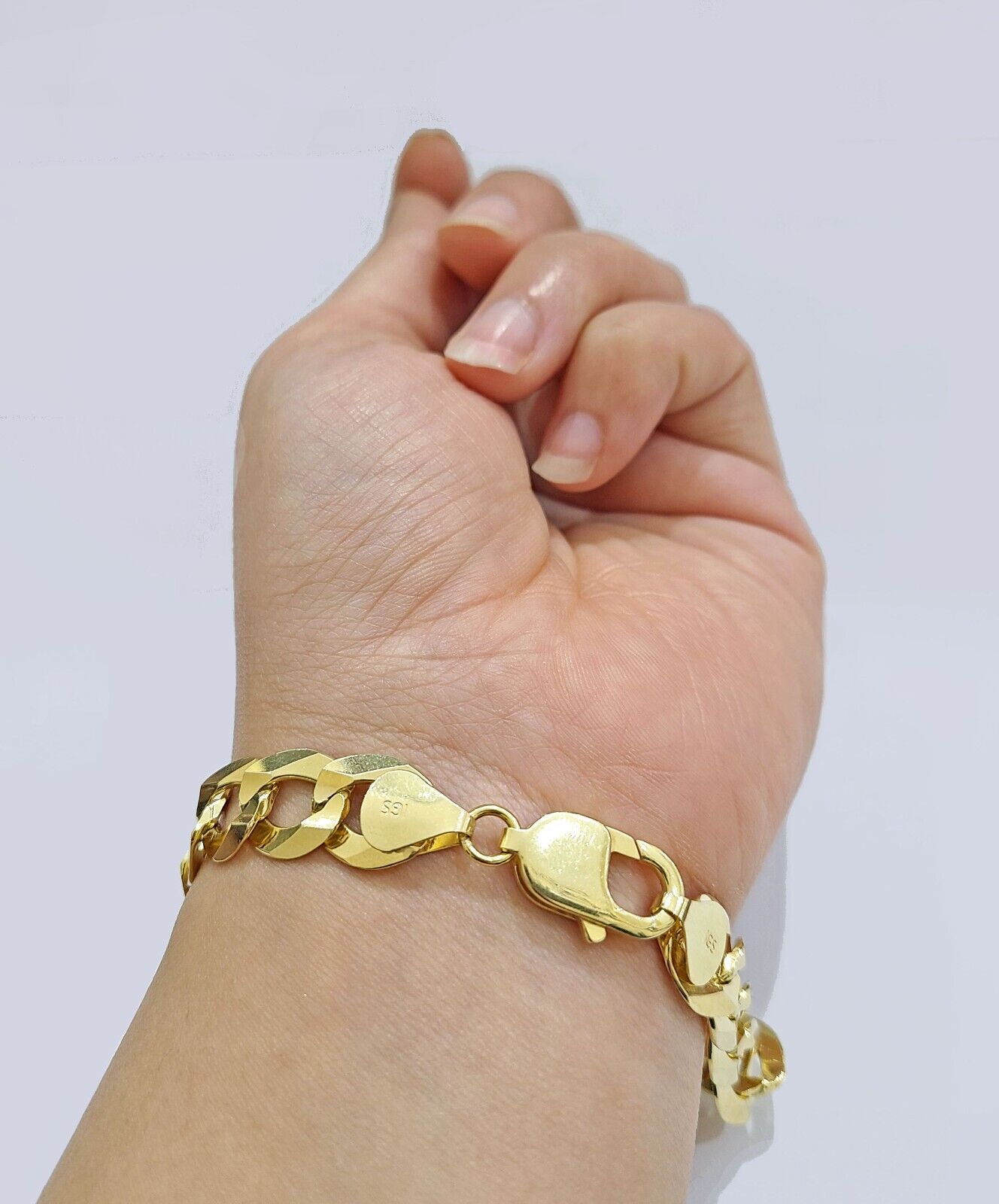 Real 10kt Yellow Gold Cuban Link ID Bracelet Unisex 8.5'' 11mm