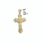 Real 10k Yellow Gold Jesus Cross Charm Rope Chain Necklace 3mm 28'' Pendant 10kt