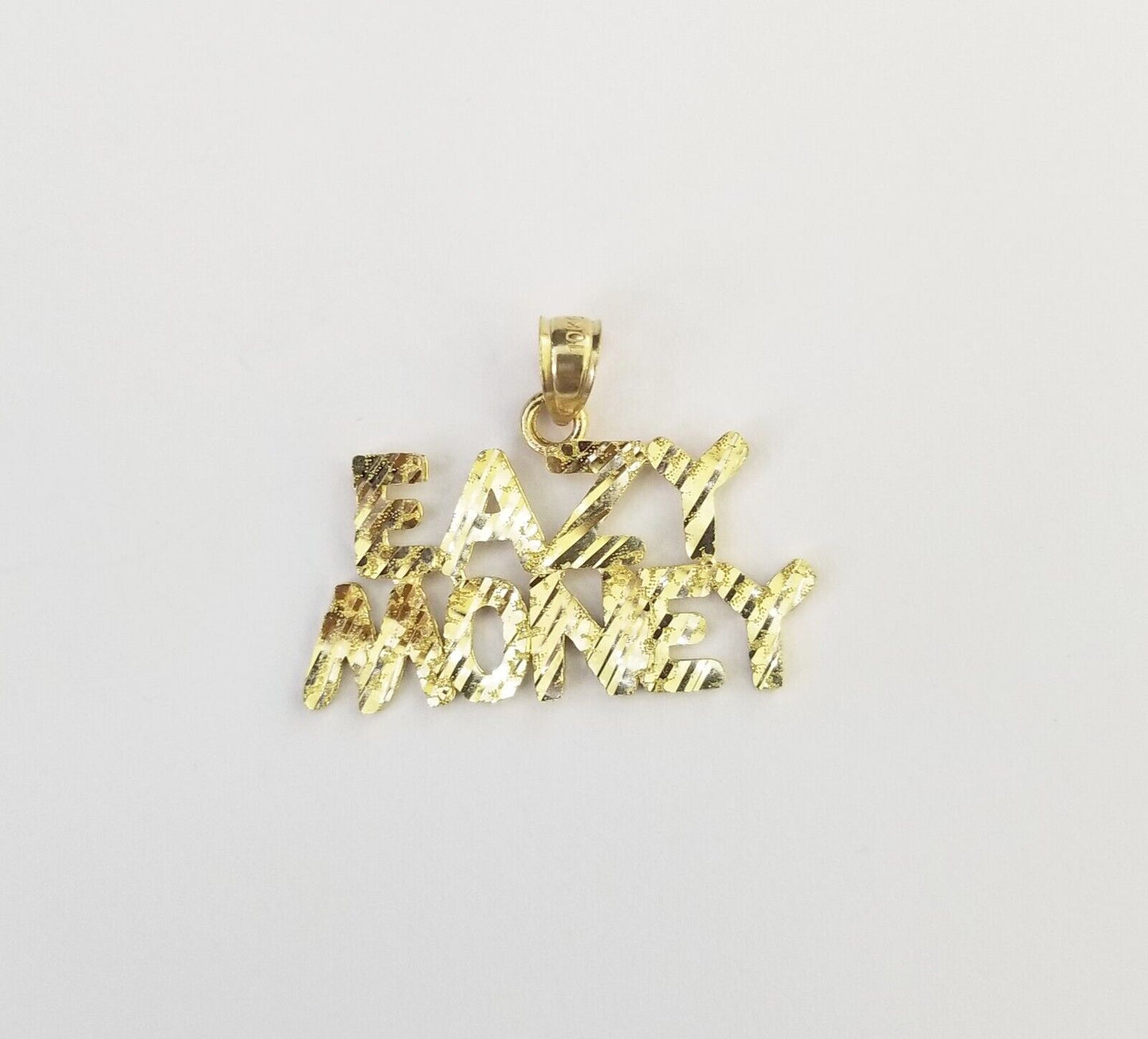 Real 10k Yellow Gold Eazy Money Charm Pendant 10kt for Chain