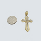 Real 10k Yellow Gold Franco Chain 2.5mm 20" inch Necklace Jesus Cross Charm 10kt