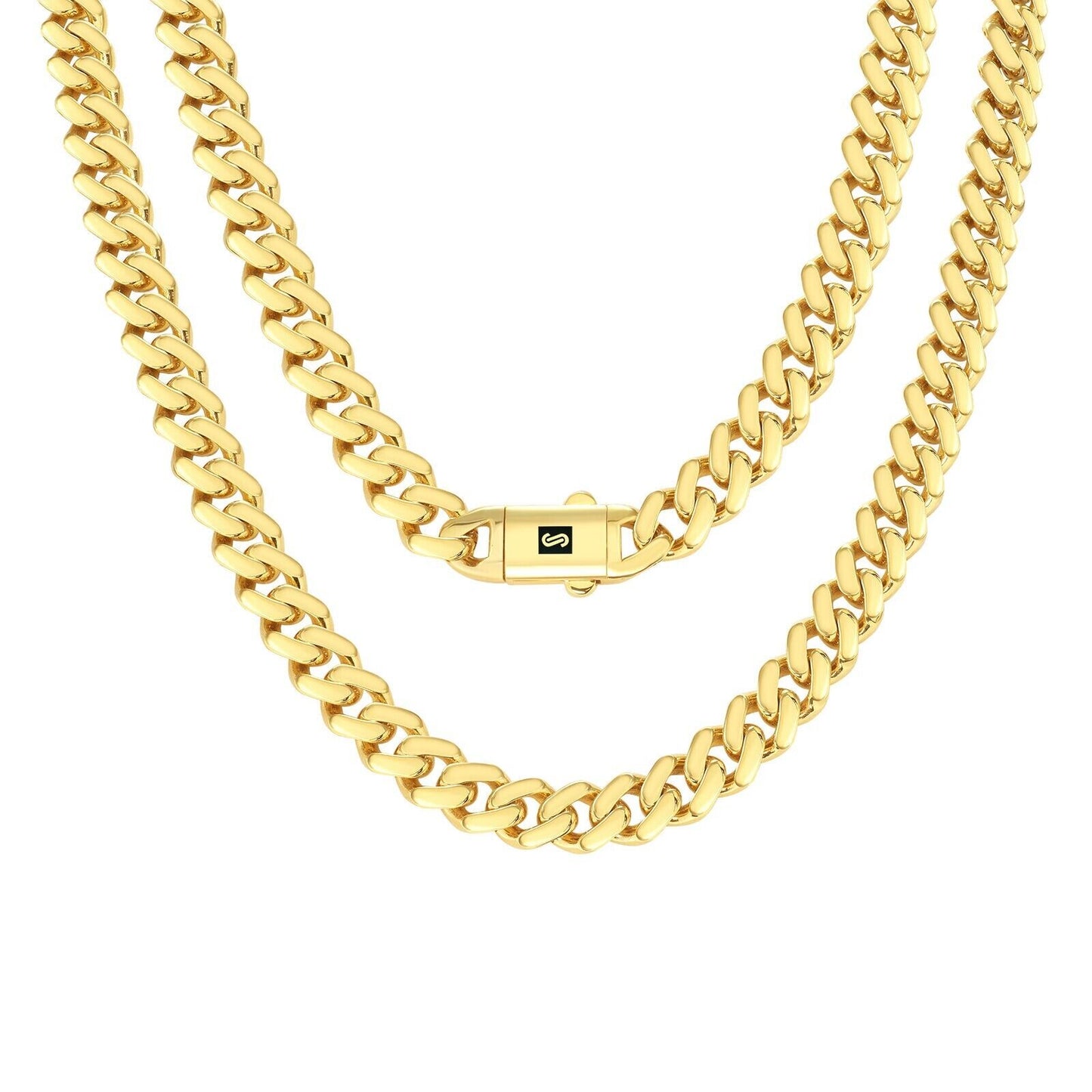 10kt Yellow Gold Royal Miami Cuban Link Monaco Chain 10k Necklace 24 Inches 9mm