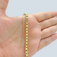 Real 10k Yellow Gold 4mm Box Byzantine Bracelet 8" inch 10kt Unisex Men Women