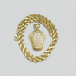 10k Yellow Gold Crown Charm Rope Chain 7mm 20'' Necklace Pendant 10kt Real SALE