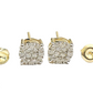 Real 10k Yellow Gold  Earring Stud  Diamond Round  Design Men Women Screw Back