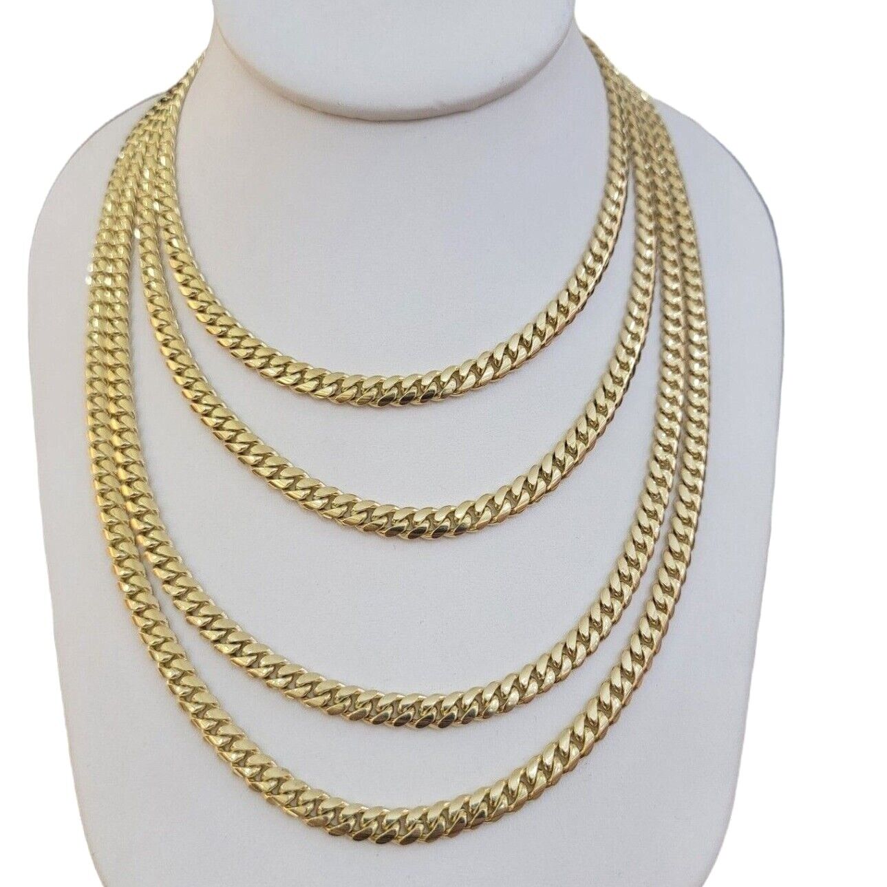 Real 14k Yellow Gold Miami Cuban Link Chain 6mm 20" Necklace 14kt solid Box lock