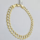 Real 10k Yellow Gold Bracelet Cuban Curb link 7mm 7.5" Two-tone Cuts SOLID 10k