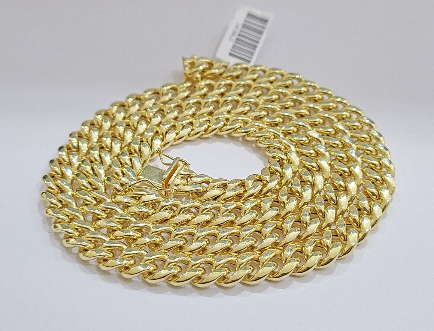 14k Yellow Gold Miami Cuban Link Chain 8mm 20" Necklace Box Lock REAL