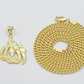10k Gold Allah Charm Miami Cuban Chain 20" 3mm Necklace Pendant , REAL 10kt SET