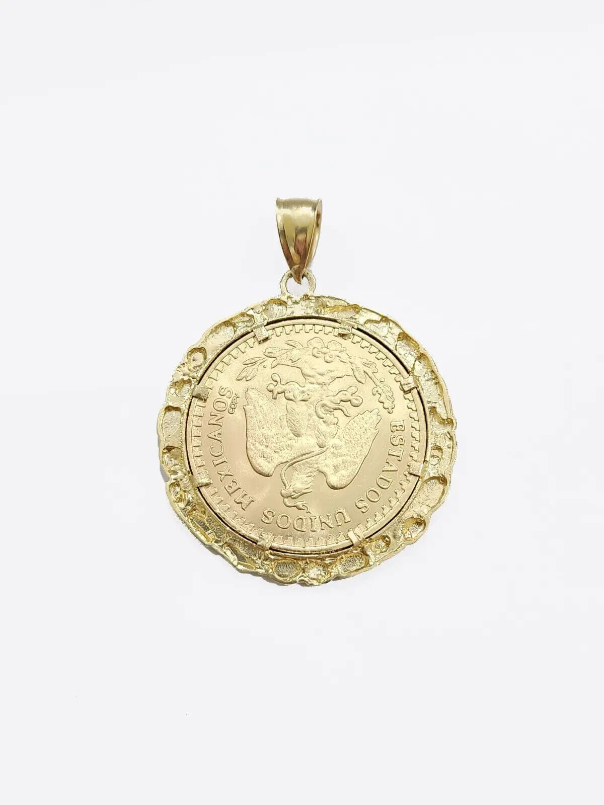 Centenario Coin Custom Solid Yellow 10k Gold 50 Pesos 1947 Mexico Mexican Coin