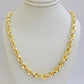 Real 14k Gold Rope Chain Necklace 7mm 24 Inch Diamond Cut SOLID 14kt Yellow Gold