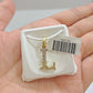 Real 10K Yellow Gold Initials Diamond Cut Charm A-Z Pendant  Alphabets