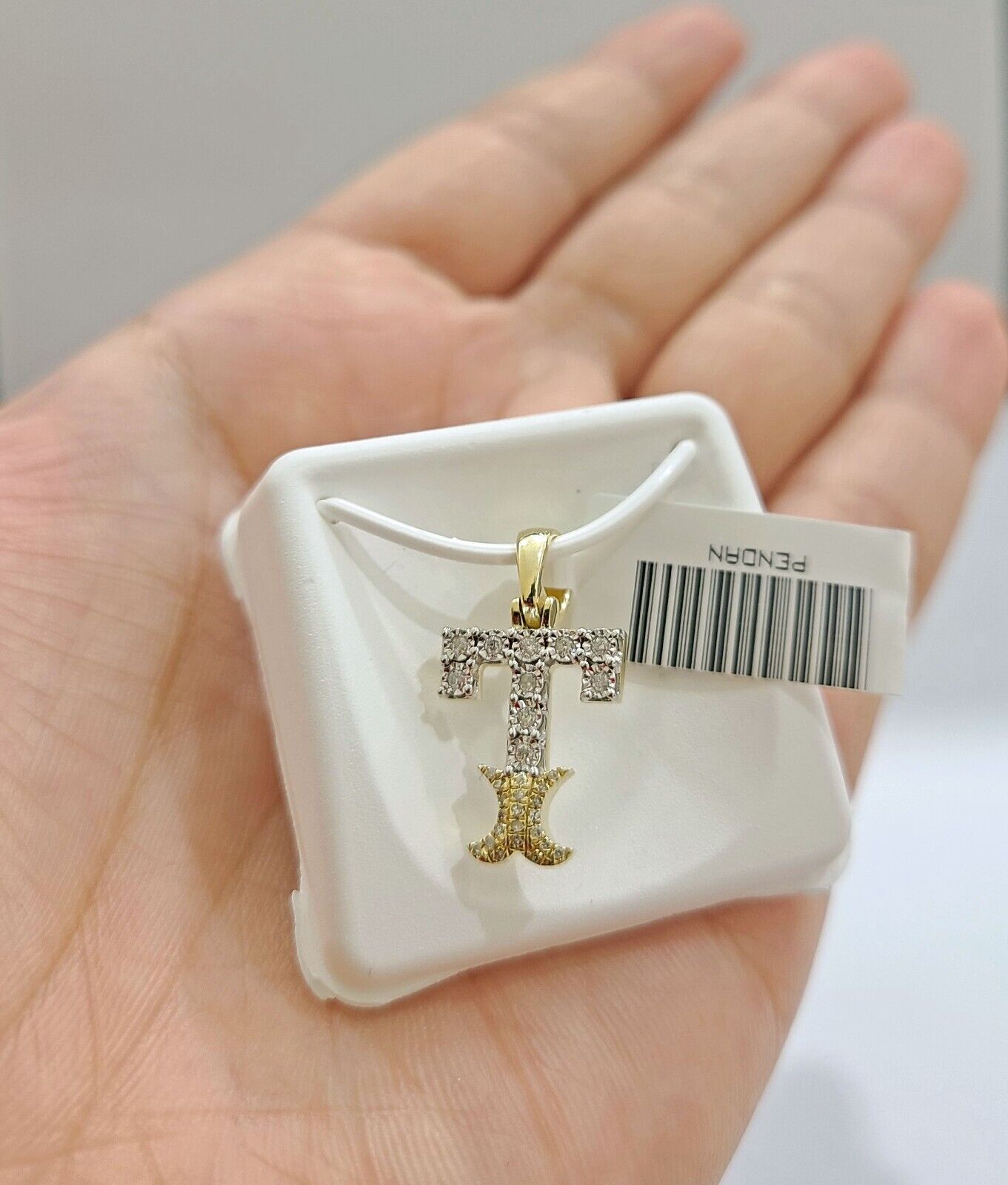 Real 10K Yellow Gold Initials Diamond Cut Charm A-Z Pendant  Alphabets