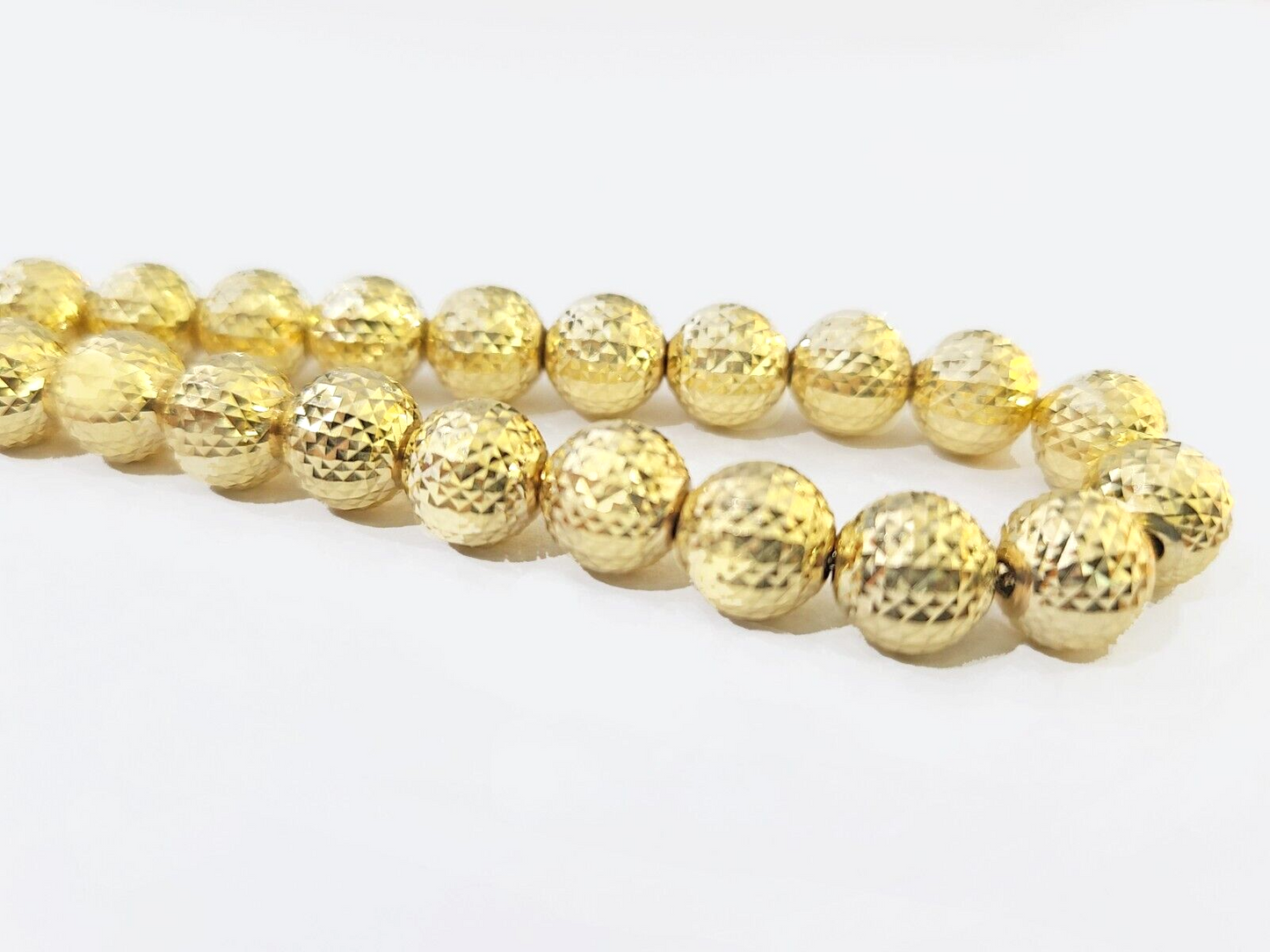 Real 10k Yellow Gold 8mm Moon Cut Bracelet 9''inch 10kt Unisex – G Bar