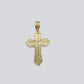 Real 10k Yellow Gold Cross Charm Rope Chain Necklace 4mm 28'' Pendant 10kt Jesus
