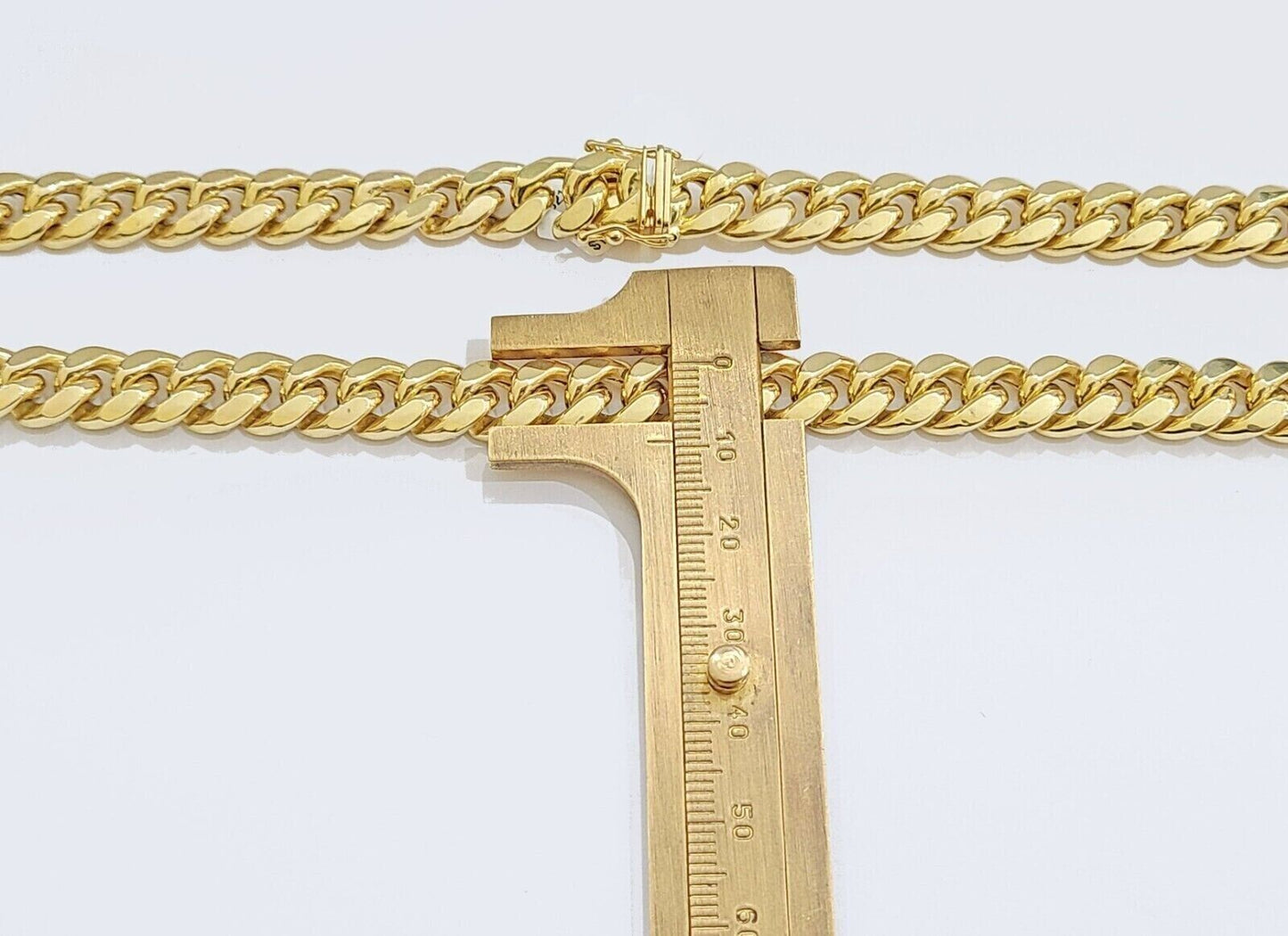 10k Yellow Gold Miami Cuban Link Chain Necklace 28 Inches 9mm Box Lock Real 10kt