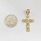 Real 10k Gold Nugget Jesus Crucifix Cross Pendant Charm 10kt Yellow Gold