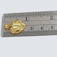 Real 10k Yellow Gold Nugget Heart Pendant 10kt Gold Charm For Necklace