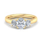 Real 14k Yellow Gold IGI Certified 3 Stone Diamond Ring 2CT Lab Created Round VS