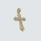 Real 10k Yellow Gold Franco Chain 2.5mm 18" inch Necklace Jesus Cross Charm 10kt