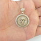 Real 10k Gold Circular Charm 10kt Yellow Gold Pendant Men Women