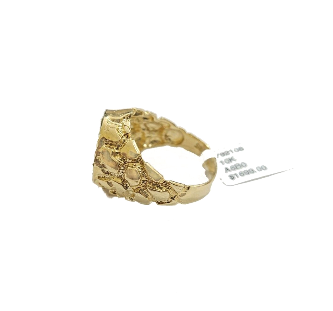Real 10k Yellow Gold Masonic Nugget Ring Band Size 10 10kt Gold Unisex