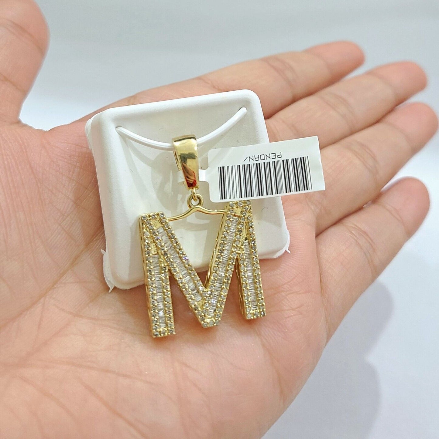 Real 10K Yellow Gold Alphabets Diamond Cut Charm A-Z Pendant  Initials