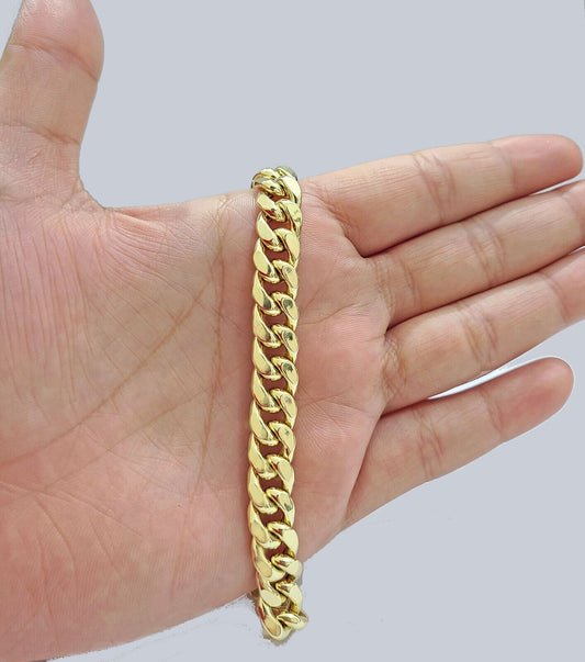 Real 14k Yellow Gold 9mm Miami Cuban Link Bracelet 8.5 ''inch 14kt Unisex