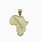10k Yellow Gold Africa Map Miami Cuban Chain Charm Pendant 18 Inch Necklace SALE
