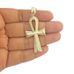 14k Yellow Gold Ankh Cross Charm Pendant 2''Diamond Cut 14kt Necklace Chain SALE